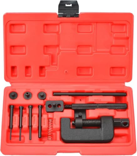 PEAKTREND Motorcycle Chain Breaker, Heavy Duty Chain Splitter/Breaker Link Riveting Tool Kit Replacement for Motorcycle, Bike, ATV Bicycle Repair Tools
