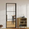 IKAYAA Porta Interna in Vetro Porta da Interni Battente Porta Vetro per Bagno Cucina Studio in Vetro e Alluminio-Nero e trasparente-83 x 201.5 cm-Tipo 2