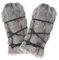 OFFSCH 2 Stück Beinstulpen mit Leopardenmuster Mittelalterliche Kleidung Beinwärmer aus Kunstpelz Beinwärmer Grau mittelalterliche kostüme männer pelzige Beinwärmer Stoff Grey