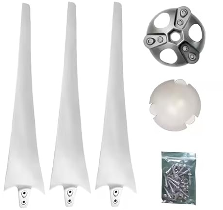 3er-Set Windturbinenblätter Mit Nabe Und Abdeckung, 600–750 Mm, Nylonfaserblätter Für Horizontalachse-Windgenerator Ersatz(630mm)