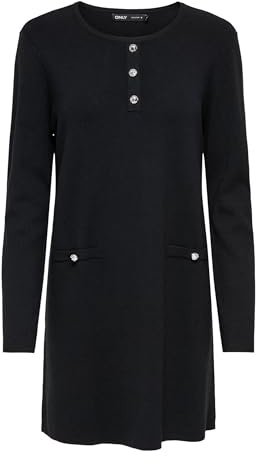 Onlania LS O-Neck Button Dress Ex KNT