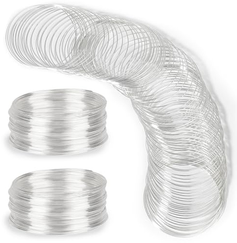200 Loops Memory Wire for Jewelry Making Bracelets Bangle Bracelet Wire Memory Beading Wires for Bracelet and DIY Crafts
