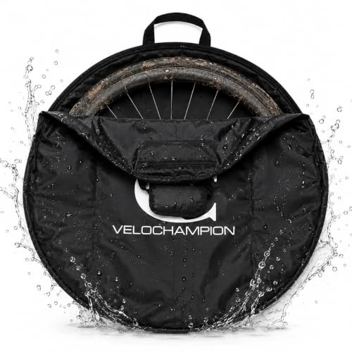 VeloChampion Vattentät cykelhjul väska förvaringsöverdrag | berg, väg, grus eller barn BMX | 650b. 700 c 16 tum 20 tum 24 tum 26 tum 27,5 tum 29 tum cykel hjulset transport resväska (1, liten 40–61 cm | Reservhjulsskydd för utomhuscykelförvaring eller transport för BMX, barncyklar och hopfällbara cykelhjul