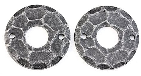 UHRIG 2x Rosette rund für Türdrücker, Schmiedeeisen Beschlag für Türklinke an Haustür, Zimmertür usw.