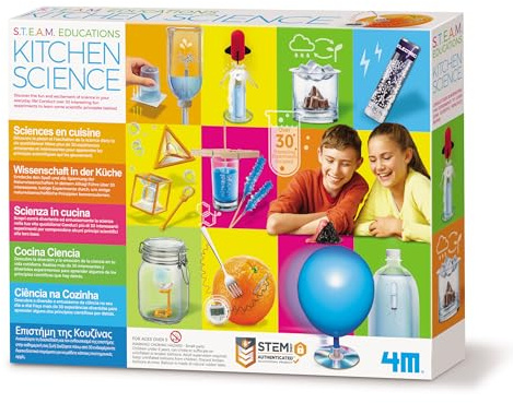 4M STEAM Powered Kids Küchen-Experimente - Experimentierkasten Kinder ab 8 Jahre, Mint Lernspielzeug Wissenschaft Technik Kreativität Set, spannende praktische Experimente, Lernspielzeug