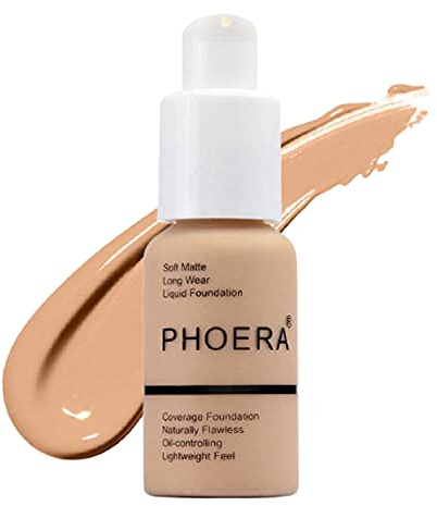 Glamza PHOERA Foundation Concealer-Makeup, voll abdeckend, aufhellend, lang anhaltend (104 Buff Beige)