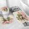 ZXYLSL Mode Badgarnitur Badematten Set 3 teilig Badvorleger Badteppich WC Vorleger Badematte Duschvorleger - Pinke Rose