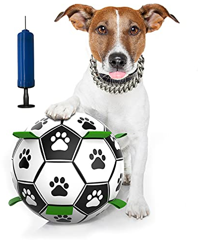 CCLKHY Hundespielzeug Ball, Interaktives Haustierspielzeug, Wasserspielzeug Schwimmender Ball, Hundefußball Intelligenzspielzeug, Hund Fußball für Mittelgroße und Kleine Hunde Haustiere