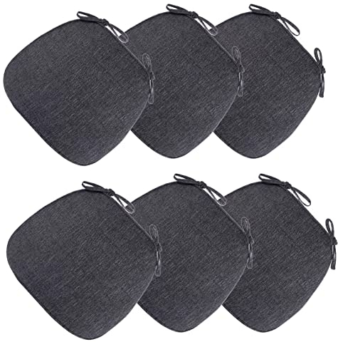 Yadlan Sitzkissen 40x40 Outdoor, Stuhlkissen Halbrund Landhausstil, Sitzpolster Stuhl, Waschbar Sitzkissen Esszimmerstuhl Oval, Sitzkissen KüChenstuhl mit Abnehmbarem Bezug Anthrazit