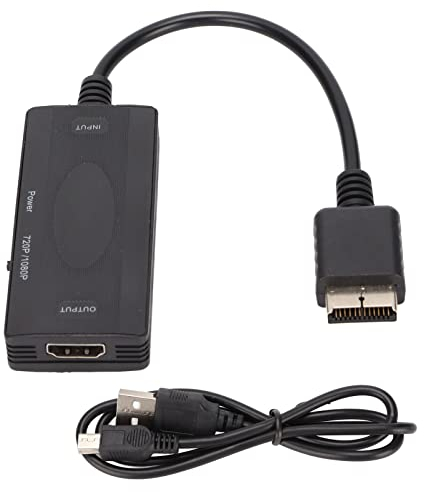 Heayzoki Adaptador PS2 a Hdmi, Cable de Adaptador de Consola de Juegos Gratis para Convertidor de Interfaz Multimedia PS2 a HD para HDTV, Convierte 1 2 3 Señal a Señal de Interfaz Multimedia HD
