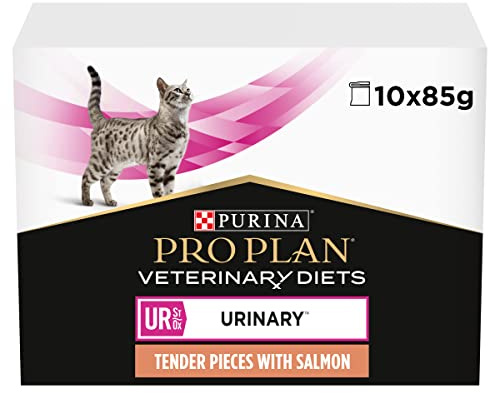 PRO PLAN VETERINARY DIETS UR Urinary Salmon Wet Cat Food 10x85g (Pack of 4)
