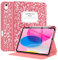 Supveco Hülle für iPad (A16) 11.Generation 11 Zoll 2025,iPad 10.Generation 10,9 Zoll 2022 mit Bleistifthalter-[Auto Schlafen/Wachen],Folio Stand mit Weicher TPU Rücken Schutzhülle-Buch Rot