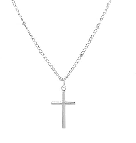 KFRSCross Necklace for Women Girls - 14K Gold/White Gold Plated Cross Necklace Gold Silver Cross Necklace Tiny Cross Choker Necklace Gold Cross Necklaces for Women Gold Jewelry Gifts for Women Girls