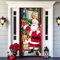 Weihnachten Tür Abdeckung Dekoration Weihnachtsmann Hängen Banner Hintergrund, Weihnachtsbanner für Haus Haustür Veranda Weihnachten Deko -90 x 180 cm-