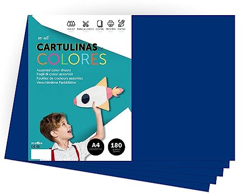 Farbkarton, A4-Farbkarton, kräftige Farben, 180 g, für Bastelarbeiten, Drucken Sie Ihre Dokumente und kreativen Designs, A4-Farbblätter, m-office (25 Blatt, Dunkelblau)