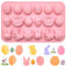 Vordpe Easter Silicone Chocolate Moulds, Baking Mould Easter Silicone, 18 Cavities Easter Eggs Rabbit Head Basket Mould for DIY Chocolate, Sweets, Jelly