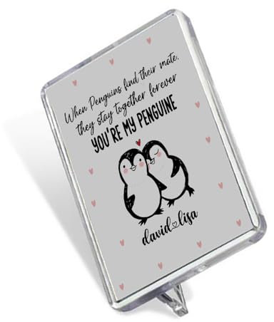 Personalised When Penguin Find Their Mate, They Stay Together Forever, Valentine's Day Gift, Fridge Magnet.