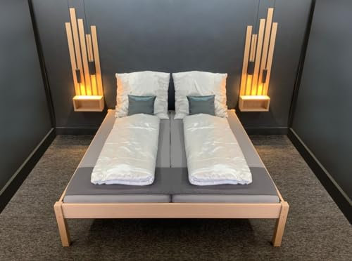 LIEGEWERK Bett Buche 180x200cm Massivholzbett Holzbett Bettgestell Futonbett Holz Natur (Höhe 55cm, 180x200)
