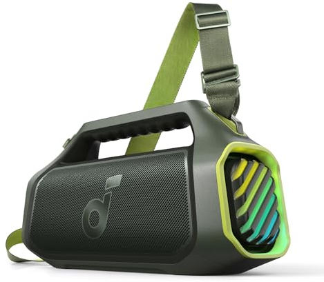 soundcore Boom 2 Plus Outdoor Lautsprecher, 140W, 2+2 Channel, BassUp 2.0, 20h, Schnellladung, IPX7 wasserdicht, RGB Lichter, USB-C, Power Bank, BT 5.3(Generalüberholt)