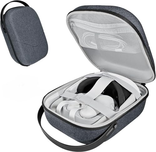 AWINNER Hard Carrying Case Compatible for Meta Quest 3S VR Headset, Ultra-Sleek Design for Travel (Grey)