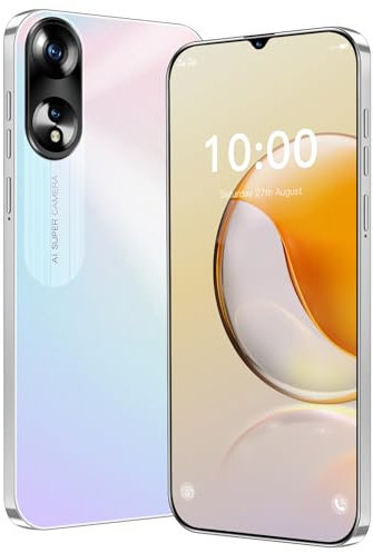 Téléphone déverrouillé, écran de 6,3 pouces, double appareil photo, double carte SIM, 2GB RAM + 16GB ROM / TF 128GB, 4G LTE FDD TDD pris en charge,Convient aux utilisateurs débutants(1white)