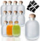 gouveo 12er Set Glasflasche 350 ml Arctic mit Korken (HGK) - Gefrostete Design-Flasche 0,35l aus Glas mit Stopfen - Runde Flasche für Likör, Whisky, Cognac, Rum (FARM350HGK)