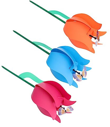 Yardwe Garten-windmühle 3er-Pack Rotierende Windrad-Ornamente Aus Kunststoff Für Den Rasen Zufällige Farbe