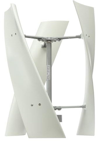 OUKANING Turbina eolica verticale, lame in fibra di nylon, frenata automatica, turbina eolica con controller intelligente a microprocessore, intelligente (3 fori a flangia, 12 V)
