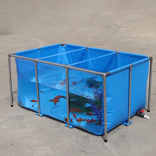 Generisch Koiteich für den Außenbereich, oberirdischer mobiler Fischteich für Aquakultur und Bewässerung, Wasserspeicherlösung (200 x 100 x 70 cm) – langlebig