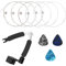 Kalexion Jeu de 6 cordes de guitare classique en nylon avec revêtement argenté pour guitare de concert, guitare folk et guitare acoustique avec 3 médiators et outil 3 en 1