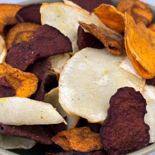 NULTHY - Chips de Vegetales Naturales 100g – Yuca, Boniato, Zanahoria y Remolacha – Con Aceite de Oliva – Sin Conservantes – Snack Saludable