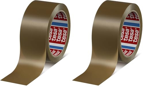 tesa PVC Verpackungsband (66m: 5mm) braun (Packung mit 2)
