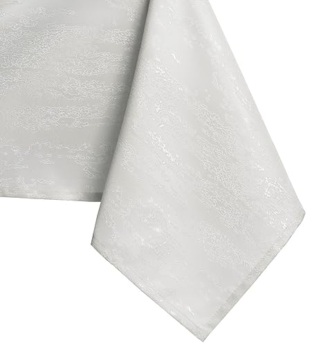 AmeliaHome Tischdecke oval 120x160 cm Tischtuch Tafeldecke Fleckschutz Lotuseffekt Abwaschbar Wasserabweisend Ornament Vesta Ecru