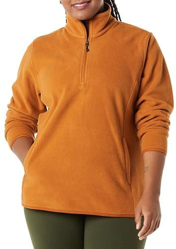 Amazon Essentials Giacca Invernale Modello Pullover con Zip Corta A Maniche Lunghe con vestibilità Classica (Taglie Forti Disponibili) Donna, Arancio Ruggine, 3XL Plus