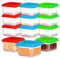 SOL 12 Pack Small Plastic Containers with Lids 80ml - 6cm x 6cm x 3.5cm - Mini Kitchen Storage Small Tub with Lids - Stackable & Airtight Storage for Lunch Boxes, Food, Snacks and More