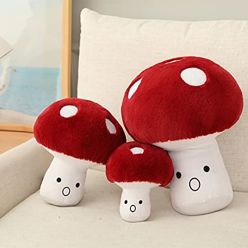 Hynbasea 3D Creative Plush Pillows Mushroom Cute Surprised Mushrooms Throw Pillow (Medium (9.8))