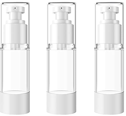 TIANZD 3 Pièces Airless en Plastique Bouteille Pompe Vide 30ml, Petit Airtight Cosmétiques Distributeur Conteneurs Rechargeables, Airless Flacon Pompe pour Lotion Gel Voyage