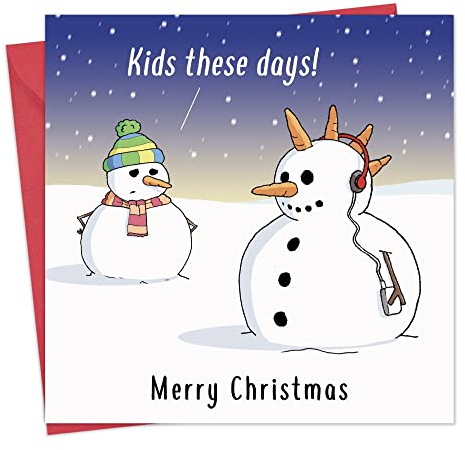 Twizler Lustige Weihnachtskarte mit Rebellen-Schneemann – Frohe Weihnachtskarte – Humor Weihnachtskarte – Damen Weihnachtskarte – Herren Weihnachtskarte