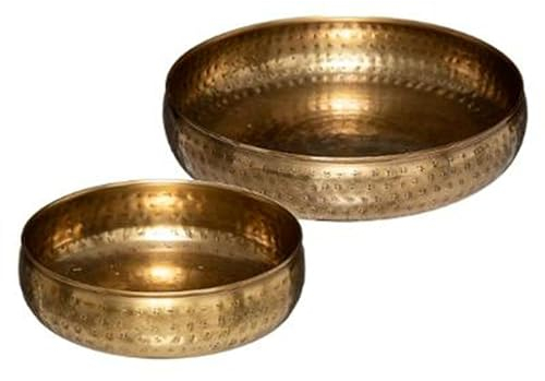Atmosphera Créateur d'intérieur - Lot de 2 Coupelles Déco Oasis 30cm Or