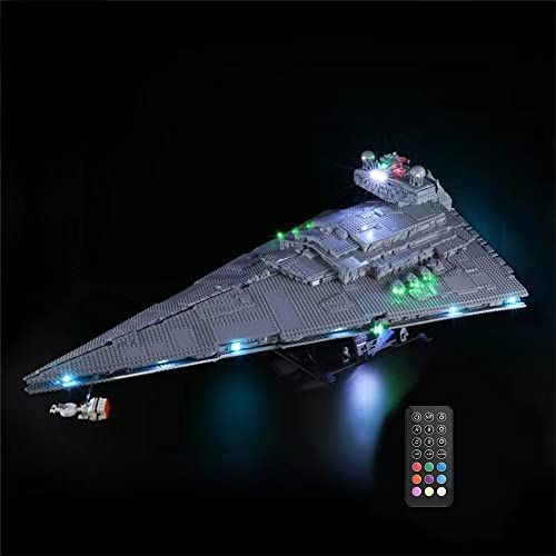 GEAMENT Licht-Set (Fernbedienung) Kompatibel mit Lego Imperialer Sternzerstörer (Imperial Star Destroyer) - Beleuchtungsset für Star Wars 75252 (Modell-Set Nicht enthalten)