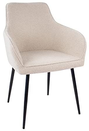 Kick Collection Esszimmerstühl Maud - Beige - Modern und Hochwertig - Boucle stof en Metall - Erhältlich in vielen Farben