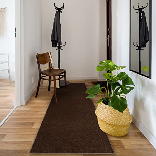 rugsx Läufer Eton für Korridor, Küche braun 100x350 cm