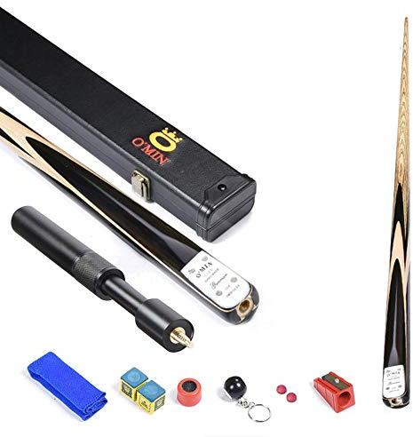 Handgefertigter, einteiliger Pool-Queue, 57 Zoll – 18 OZ Snooker-Queue, mit verstellbarem Verlängerungsgriff und Hartschalenkoffer/145 cm/10 mm Spitze