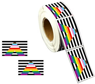 Straight Ally Daniel Quasar Flagge Aufkleber,Pride Stickers-LGBTQ Aufkleber Ideal für Spendenaktionen und März,Perfekt für Laptop, Computer, Gepäck und Handyhülle (1 Rolle, 250 Aufkleber)