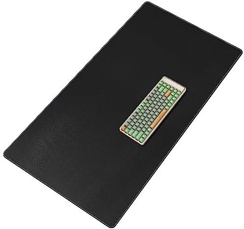 CENNBIE Schreibtischunterlage Leder, 110 x 60 cm Mauspad xxl, Erweitertes schreibtischunterlage filz, Wasserdichte Tischunterlage für Schreibtische, Büros und zu Hause (Schwarz)