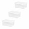 M1SS (Set of 3-45L Litre Clear Plastic Storage Box With Crystal Lids Home Office Stackable Nestable Container Made in U.K (45L)