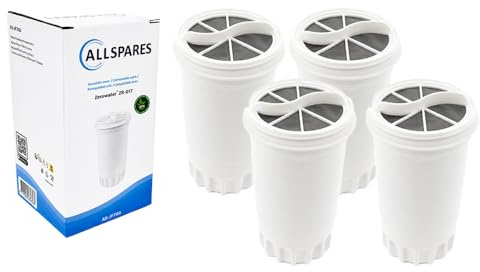 AllSpares Cartouches filtrantes (4x) pour toutes les carafes filtrantes à eau ZeroWater Filtres de rechange pour entre autres ZeroWater ZW-5317…