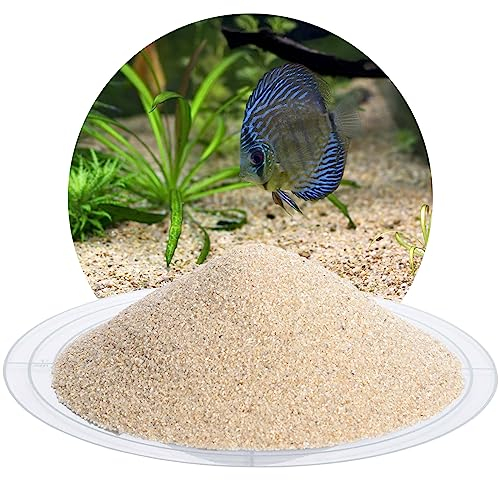 Schicker Mineral Aquariumsand beige 5 kg, feiner Aquariumkies gewaschen, ungefärbt, kantengerundeter Bodengrund, Kies für Süßwasseraquarien, Meerwasseraquarien, Aquascaping (Ø Körnung: 0,4-0,8 mm)