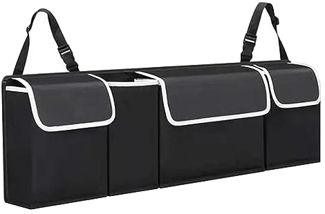 ALI2 Auto Organizer Kofferraum,90 x 12 x 25 cm Kofferraumtaschen,Aufbewahrungsbox Auto,Oxford-Stoff,Kofferraum Organizer,Autotasche Kofferraumtasche,Car Organizer,Auto Aufbewahrung