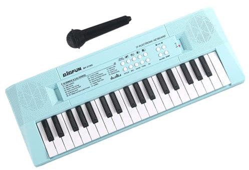 Sharplace Clavier de Piano pour enfants, 37 touches, clavier électronique numérique pratique, cadeaux d'anniversaire pour filles et garçons, Bleu